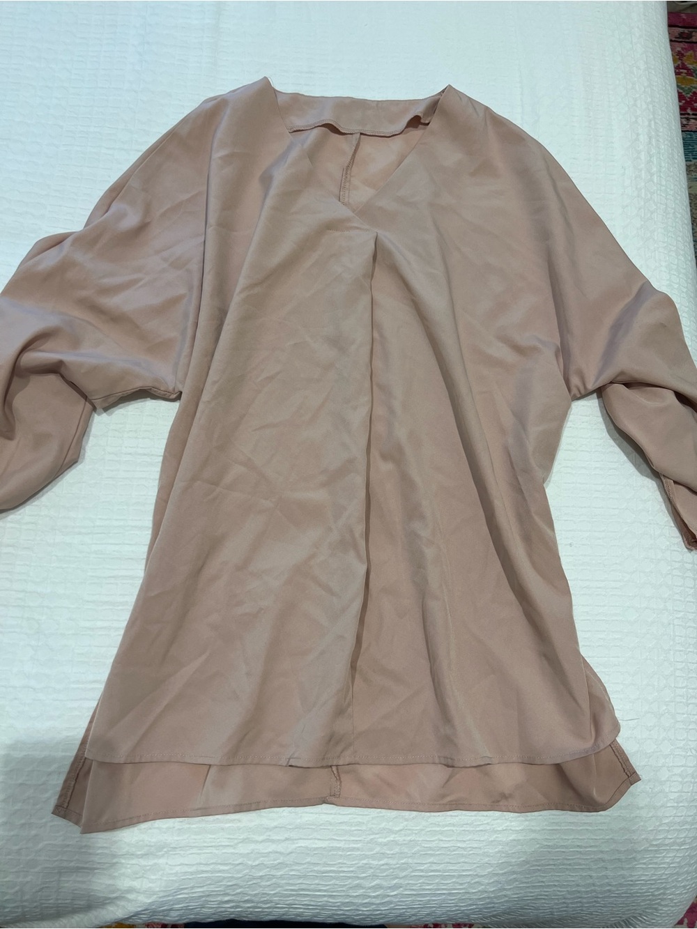 Blush Pink V-Neck Blouse
